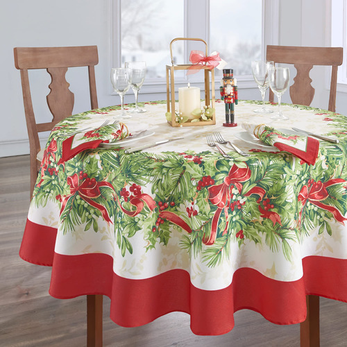 Elrene Home Fashions Holly Traditions Individuales De Tela