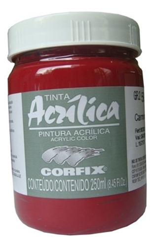 Tinta Acrílica Corfix 250ml 59 Carmim