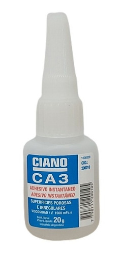 Adhesivo Cianocrilato Ciano Ca3 20g Viscosidad Alta Porosas