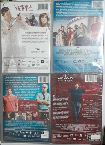 Kit 4 Box Dvd Série Dexter 1°,2°,4° 6° Temp. - Novo Lacrado
