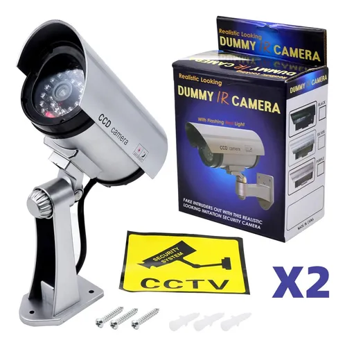 Falso Sistema De Vigilancia Impermeable Con Luces Led Pack 4