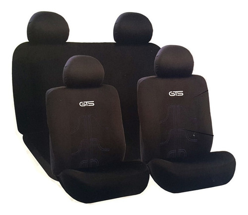 Imagen 1 de 1 de Cubre Asientos Gts Negro Costuras Gris Polyester Resistente