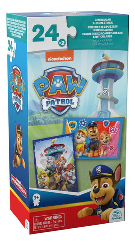 Paw Patrol Set 2 Rompecabezas Lenticulares De 24 Piezas