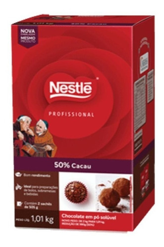 Chocolate Em Pó 50% Cacau Nestle  1,01kg  Profissional 