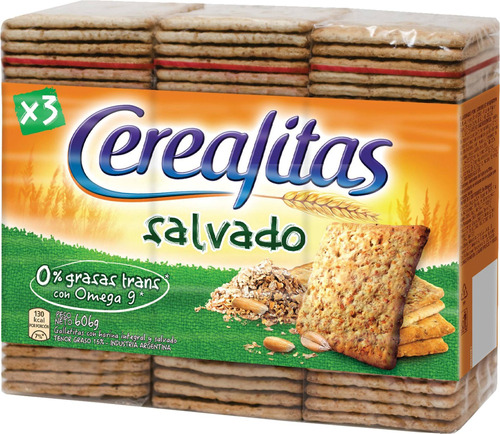 Galletita Cerealitas Salvado de integrales de salvado 606 g pack x 3