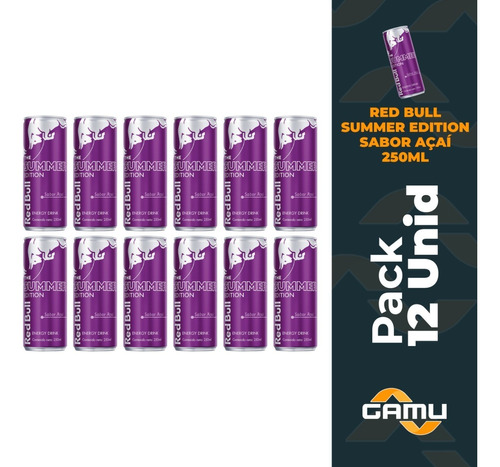 Energética Red Bull Sabor Acai 250ml - Pack 12 Latas