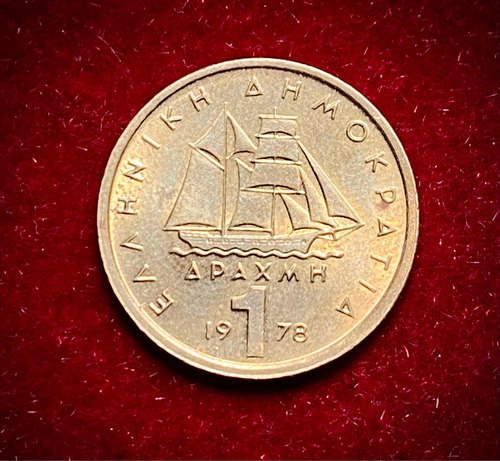 Moneda 1 Dracma Grecia 1978 Km 116 Konstantinos Kanaris