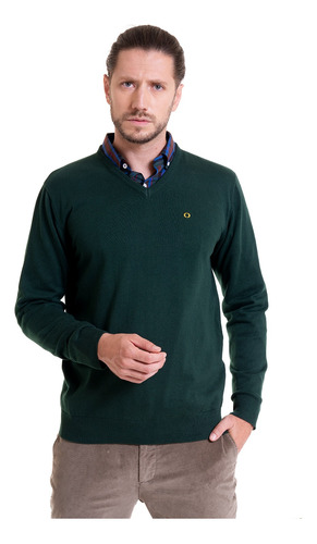 Sweater Cuello V  Verde Ingles