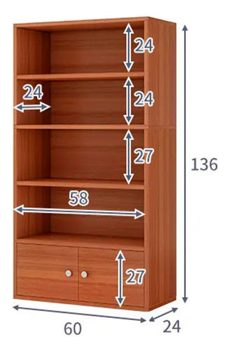 Estantería Biblioteca Color Blanco 5 Niveles 136x60 Cm