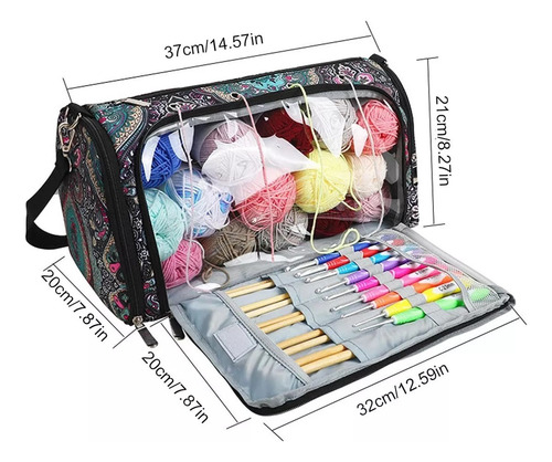 Bolso Almacenamiento Hilo Lana Crochet Tejer