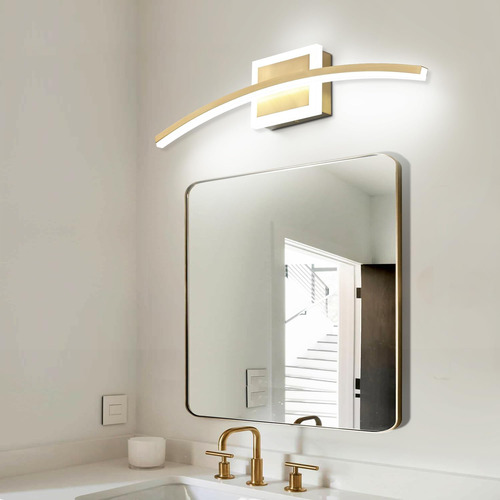 Lámpara Led Regulable De 61 Cm Sobre Espejo Con Luz Dorada