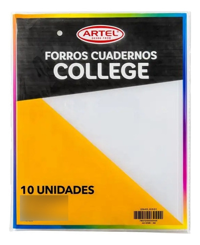 Forro Cuaderno College Transparente 10 Unidades