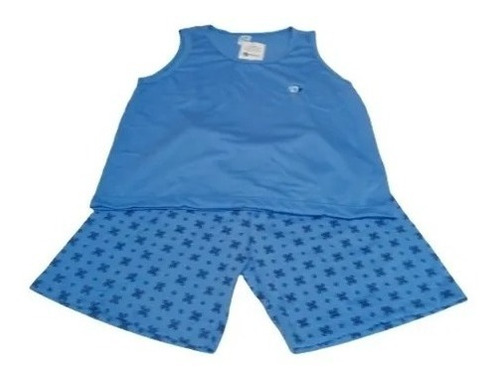 Pijama Regata Curto Infantil Menino Azul 004