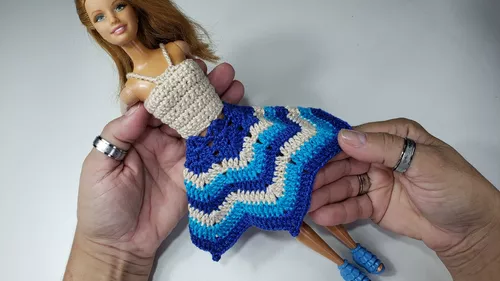 Vestido De Crochê Para Boneca Barbie