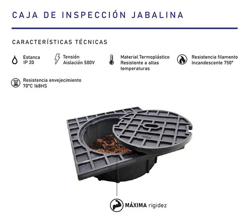 Caja Tapa Inspección Para Jabalina Pvc Puesta Tierra