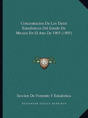 Libro Concentracion De Los Datos Estadisticos Del Estado ...