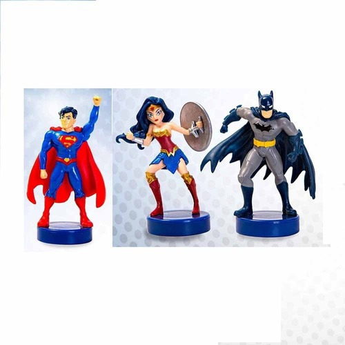 Sellos Jl Pack X3 04 Superman Batman Y Wonder Woman Justice
