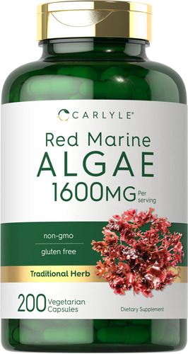 Suplemento Carlyle Red Marine Algae 1600 Mg 200 Cápsulas