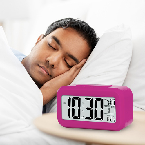 Relógio Despertador Alarme Retangular Mesa Cabeceira Quarto