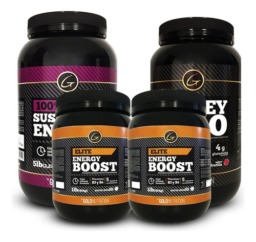 Pack - Whey Pro 2lb + Sustained Energy 5lb + Boost 2lb Sabor Frutilla + Orange + Sin Sabor