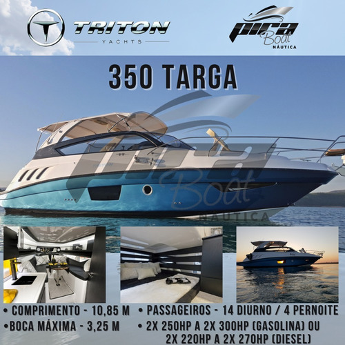 Imagem 1 de 11 de Lancha Triton 35 Pés Targa Ñ Sedna Evolve Phantom Focker Nx