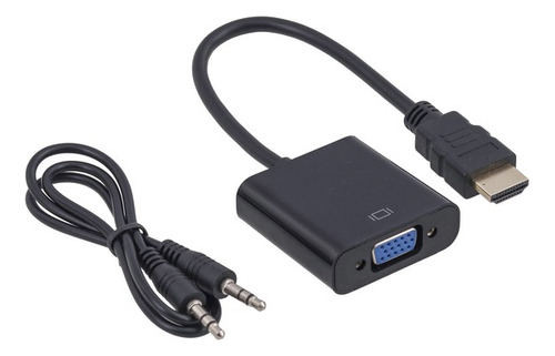 Conversor Hdmi M X Vga F Com Áudio 20cm Preto