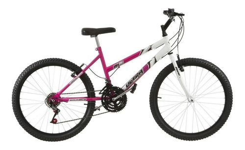 Imagem 1 de 1 de Bicicleta de passeio Ultra Bikes Bike Aro 24 bicolor 18 marchas aro 24 18v freios v-brakes cor rosa/branco