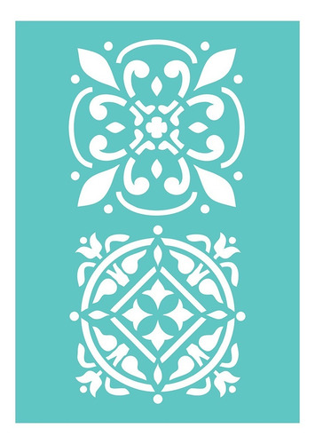 Imagen 2 de 3 de Stenciles Laura Craft Set Azulejos Calcareos
