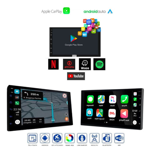 Multimídia Android Polo 05 06 07 08 09 Carplay Mold E Sensor