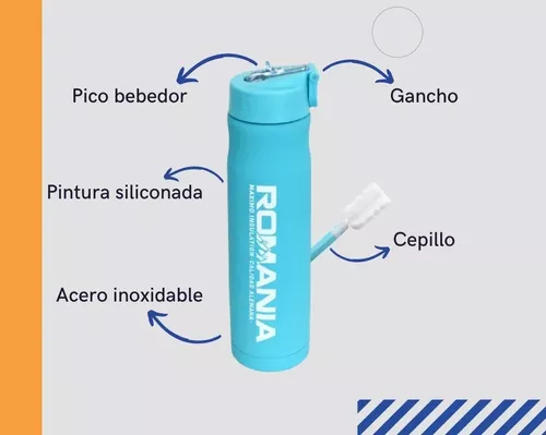 Termo Botella Deportivo Engomado Doble Capa Termico 500ml