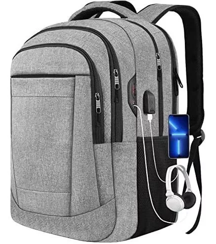 Mochila para laptop de 17 pulgadas, impermeable, extra grande,  mochila de viaje TSA antirrobo, mochila de negocios universitarios para  hombres con puerto de carga USB, mochila de computadora para juegos de