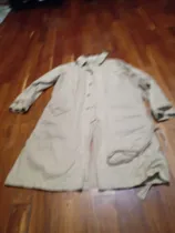 Comprar Saco Largo Tapado Tela.beige Tm Detalle Sobretodo 