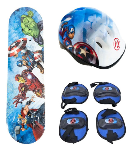 Set Skate Avengers Con  Kit De Seguridad 