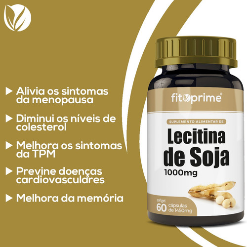 Imagem 2 de 4 de Kit 4 Lecitina De Soja 1000mg 60 Cápsulas Fitoprime