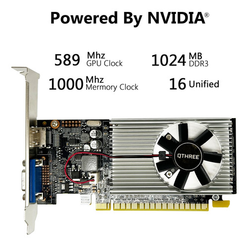 Tarjeta Gráfica 1024 Mb Ddr3 Perfil Bajo Vga Hdmi