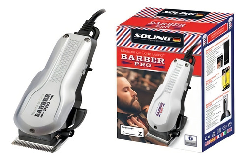 Máquina De Corte Soling Barber Pro Cor Cromo