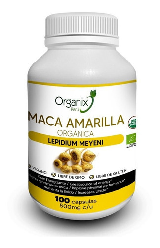Cápsulas De Maca Amarilla Gelatinizada - 1000mg X Toma