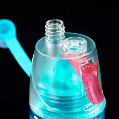 Botella De Agua Con Spray Atomizador 600ml Azul D1184