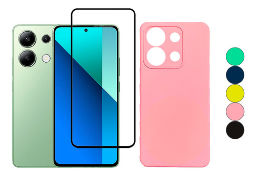 Funda Case En Silicona Para Xiaomi Note 13 4g + Vidrio Full