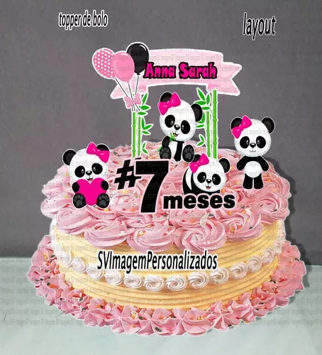 Kit Display De Mesa Festa Infantil Urso Panda (FEMININO) (PINK
