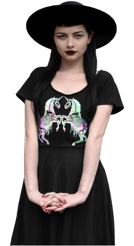 Vestido Circular Unicornio Hologram - Goth Punk, Rock, Metal