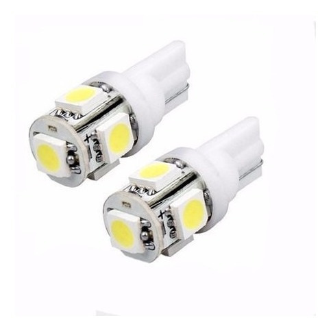 Bombillo Muelita Led T10 Led Blanco 5 Led Para Carros Y Moto