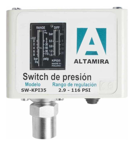 Interruptor Switch De Presión Altamira Rango De 2.9 -116 Psi