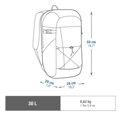 Mochila De Senderismo De 30 l Nh Arpenaz 100 Quechua Color Negro