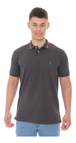 Polo Reserva Pima Cotton Piquet Tipped Collar Grafite