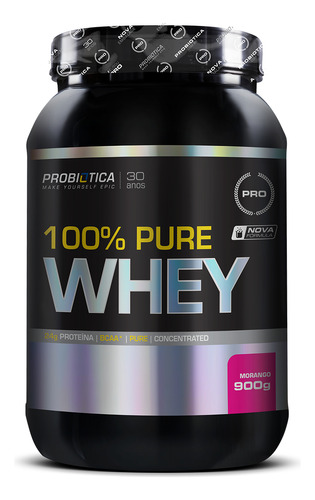 100% Pure Whey 900g Morango Probiotica