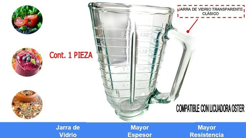 Vaso De Licuadora De Vidrio Compatible Con Licuadoras Oster 