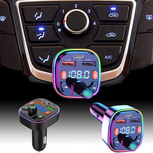 Coche Bluetooth 5.0 Inalambrico Mano Libr Transmisor Fm Mp3