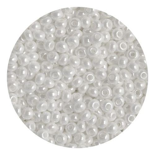 Chaquiron Calibrado Checo 5/0 Y 6/0 Colores Varios 100 G 6/0 46102 Blanco Perla 2.1 Mm 4.1 Mm