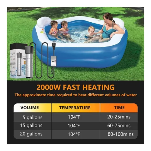Calentador De Jacuzzi Inflable For Piscina De 2000w Go